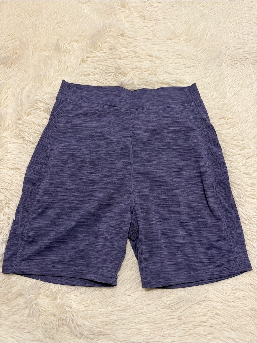 Women’s Bike Shorts — Heathered Deep Blue Comfort